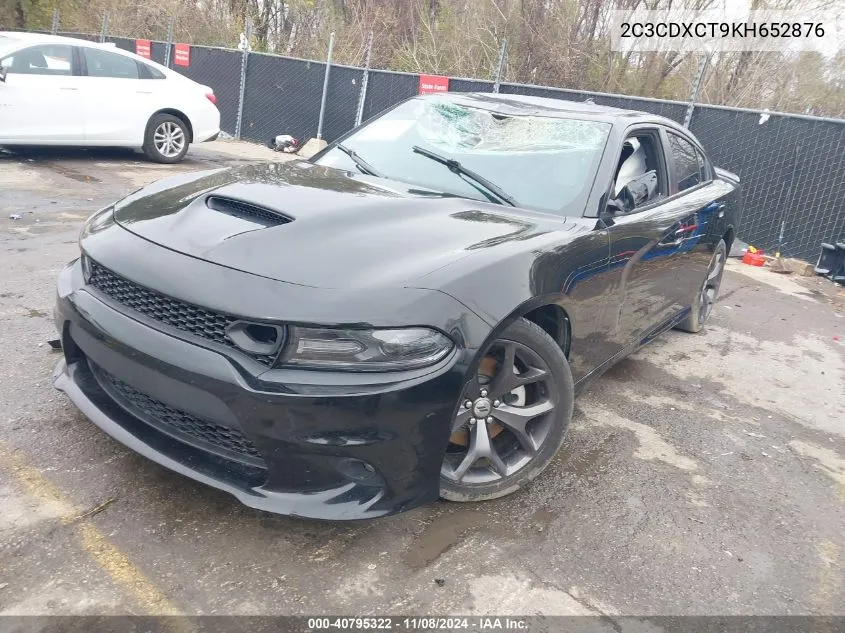 2019 Dodge Charger R/T Rwd VIN: 2C3CDXCT9KH652876 Lot: 40795322