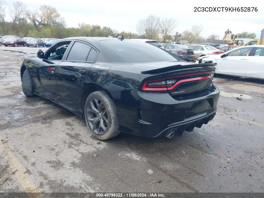 2019 Dodge Charger R/T Rwd VIN: 2C3CDXCT9KH652876 Lot: 40795322