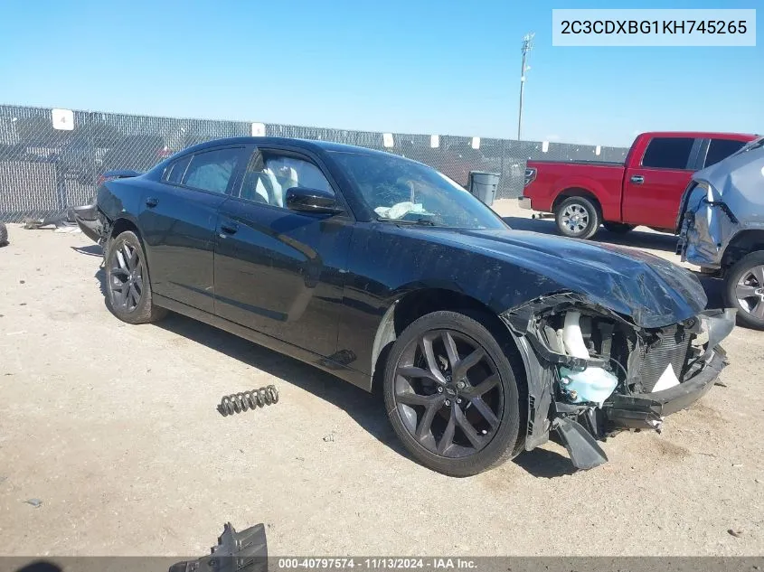 2019 Dodge Charger Sxt Rwd VIN: 2C3CDXBG1KH745265 Lot: 40797574