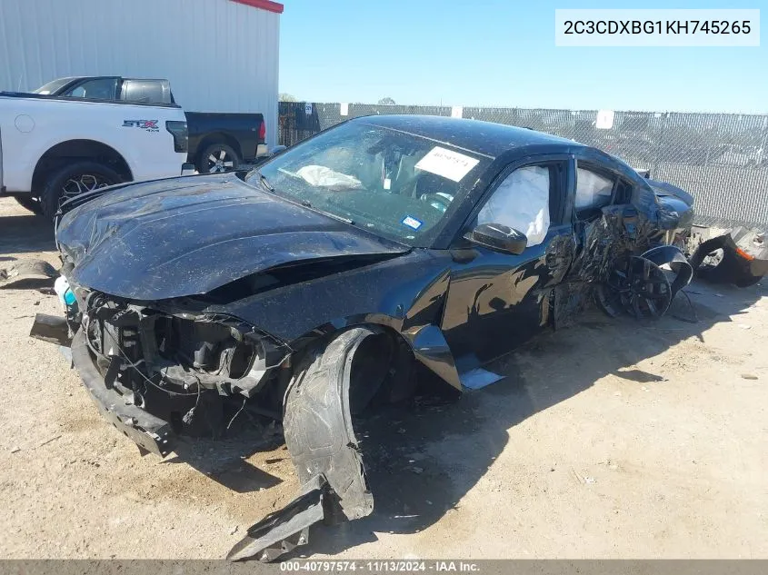 2019 Dodge Charger Sxt Rwd VIN: 2C3CDXBG1KH745265 Lot: 40797574