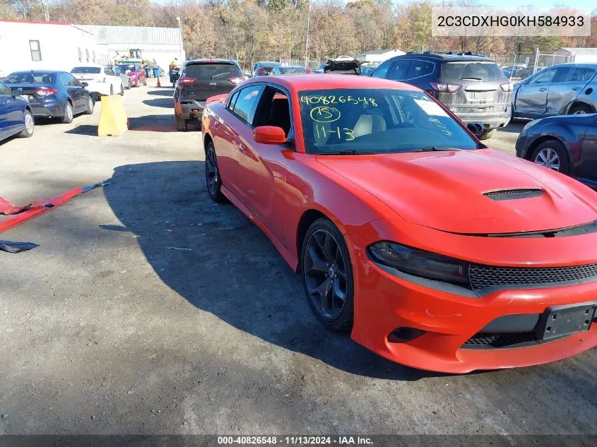 2C3CDXHG0KH584933 2019 Dodge Charger Gt Rwd