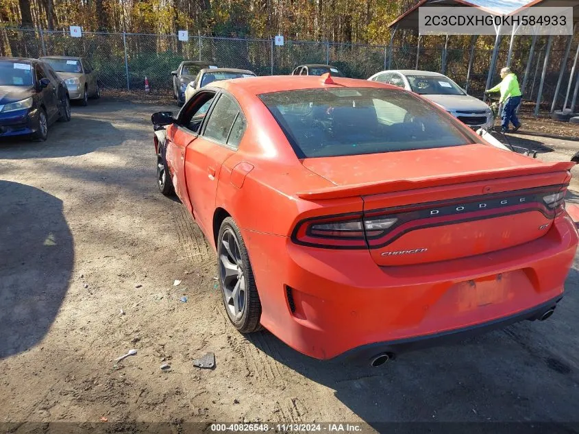 2C3CDXHG0KH584933 2019 Dodge Charger Gt Rwd