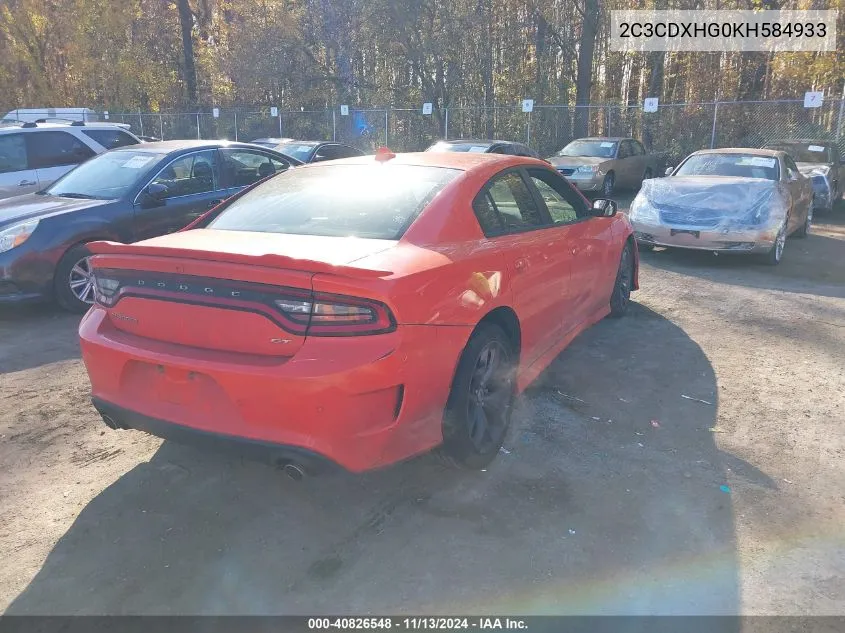 2C3CDXHG0KH584933 2019 Dodge Charger Gt Rwd