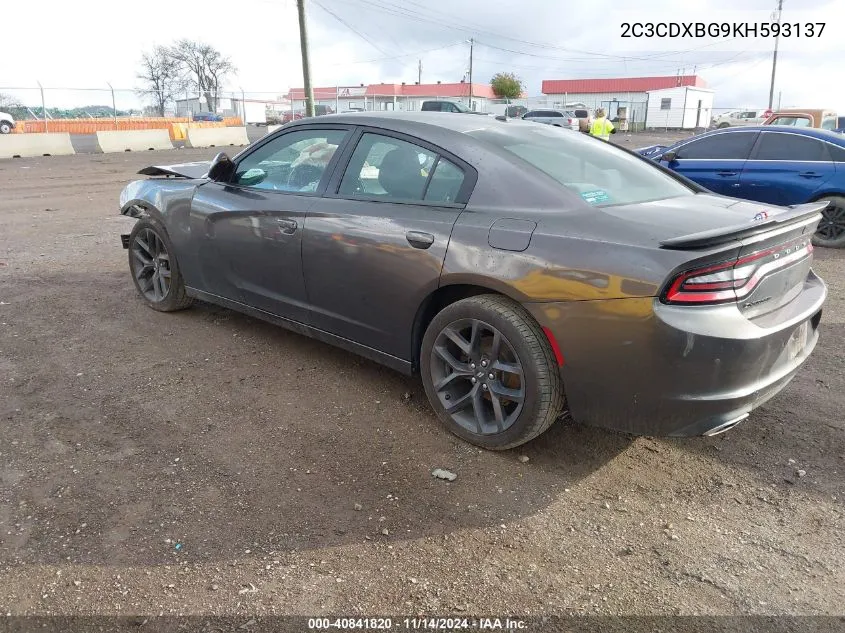 2C3CDXBG9KH593137 2019 Dodge Charger Sxt Rwd