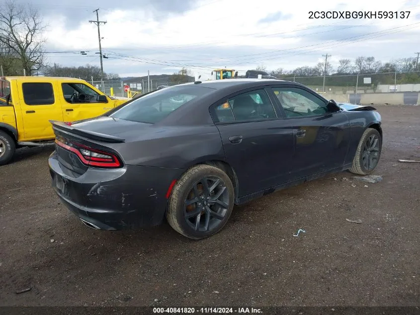 2C3CDXBG9KH593137 2019 Dodge Charger Sxt Rwd