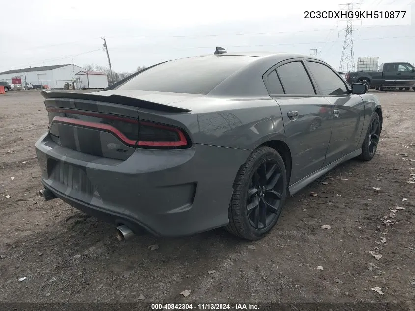 2C3CDXHG9KH510877 2019 Dodge Charger Gt Rwd