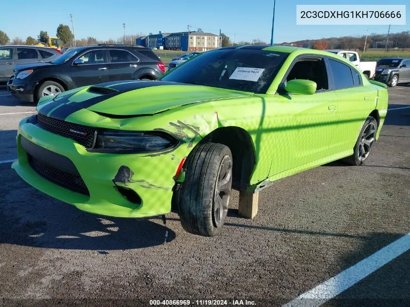 2019 Dodge Charger Gt Rwd VIN: 2C3CDXHG1KH706666 Lot: 40866969