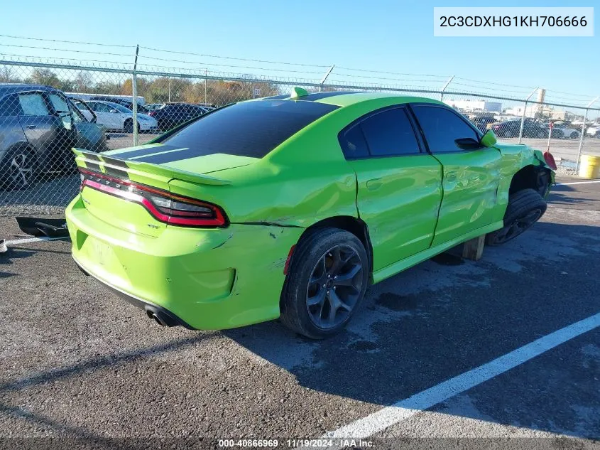 2019 Dodge Charger Gt Rwd VIN: 2C3CDXHG1KH706666 Lot: 40866969