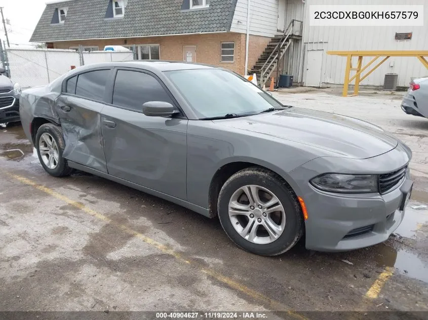 2019 Dodge Charger Sxt Rwd VIN: 2C3CDXBG0KH657579 Lot: 40904627