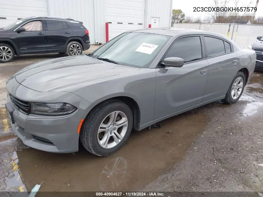 2019 Dodge Charger Sxt Rwd VIN: 2C3CDXBG0KH657579 Lot: 40904627