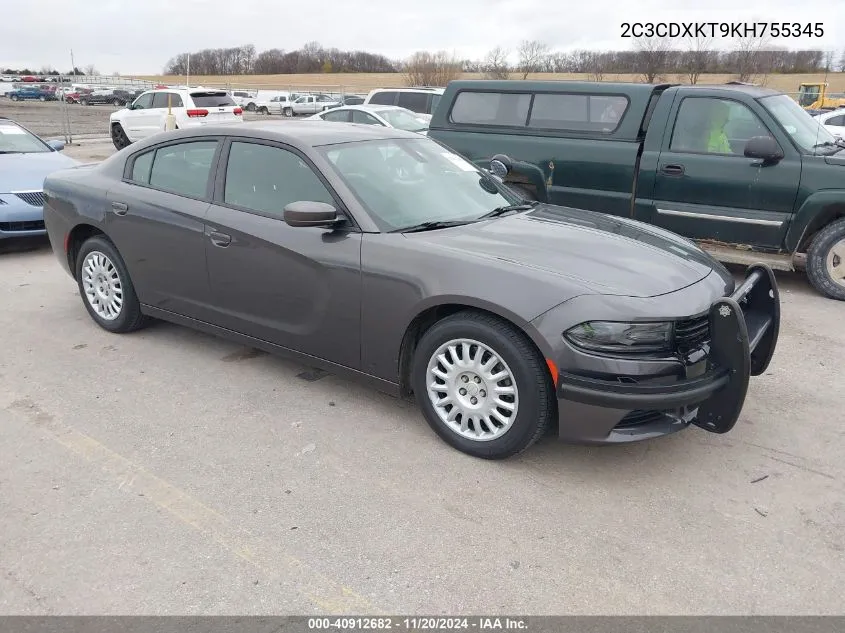 2019 Dodge Charger Police Awd VIN: 2C3CDXKT9KH755345 Lot: 40912682