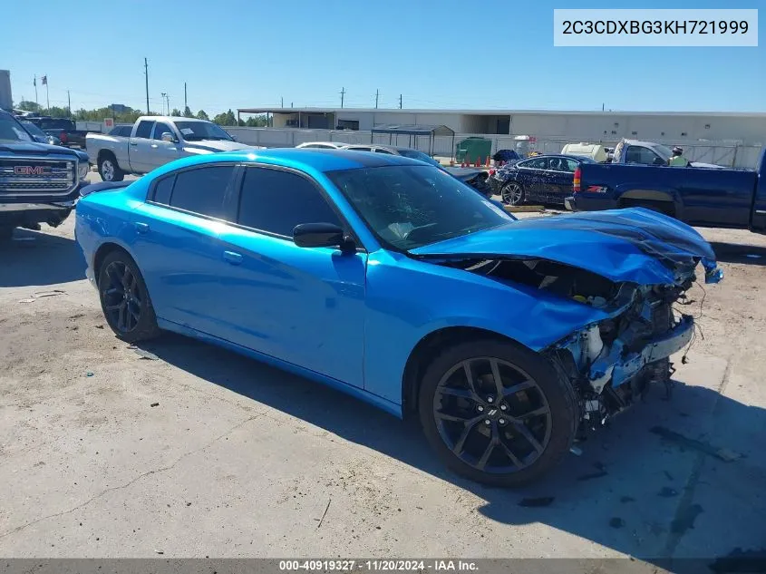 2019 Dodge Charger Sxt Rwd VIN: 2C3CDXBG3KH721999 Lot: 40919327