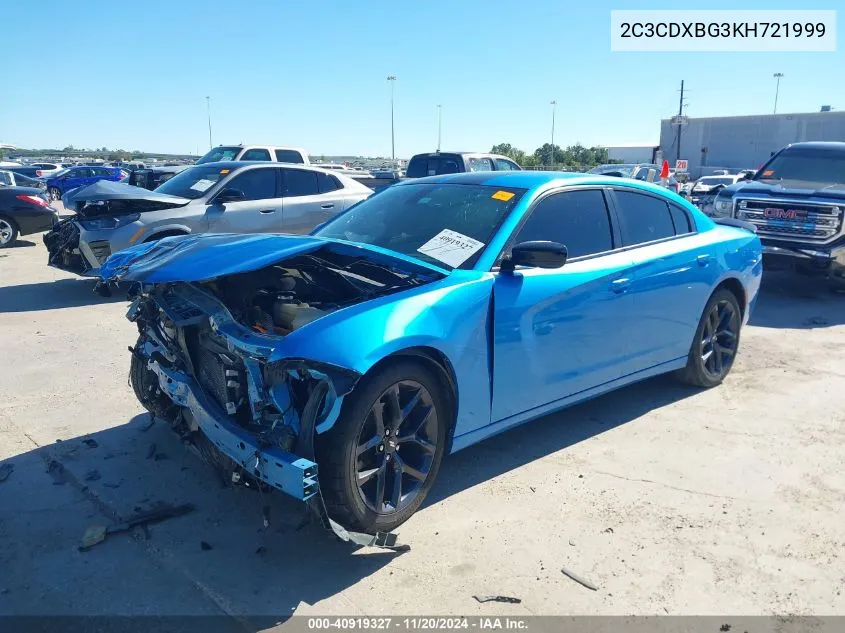 2019 Dodge Charger Sxt Rwd VIN: 2C3CDXBG3KH721999 Lot: 40919327