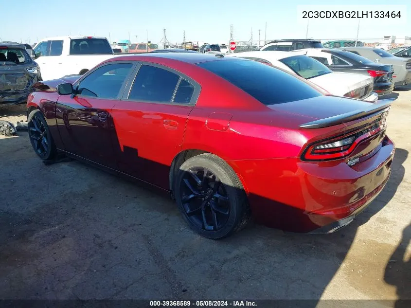 2020 Dodge Charger Sxt Rwd VIN: 2C3CDXBG2LH133464 Lot: 39368589