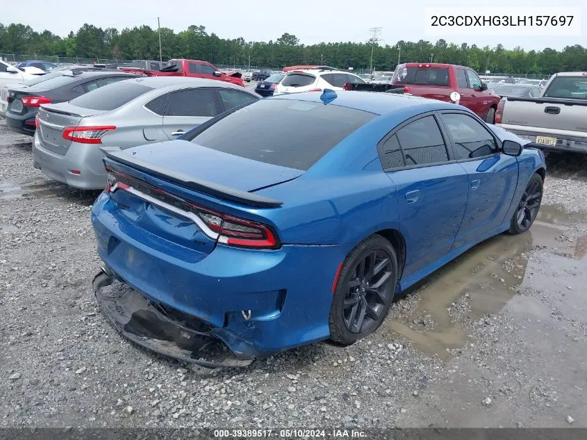 2020 Dodge Charger Gt Rwd VIN: 2C3CDXHG3LH157697 Lot: 39389517