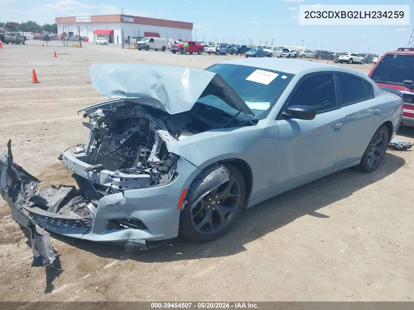 2020 Dodge Charger Sxt Rwd VIN: 2C3CDXBG2LH234259 Lot: 39454507