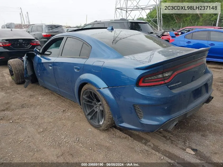 2020 Dodge Charger Srt Hellcat Rwd VIN: 2C3CDXL98LH237148 Lot: 39589190