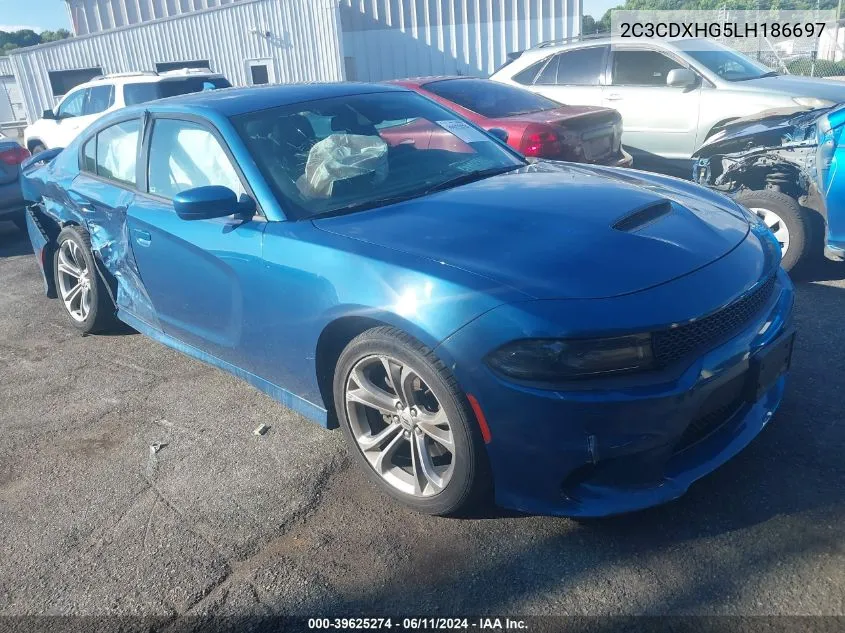 2020 Dodge Charger Gt Rwd VIN: 2C3CDXHG5LH186697 Lot: 39625274