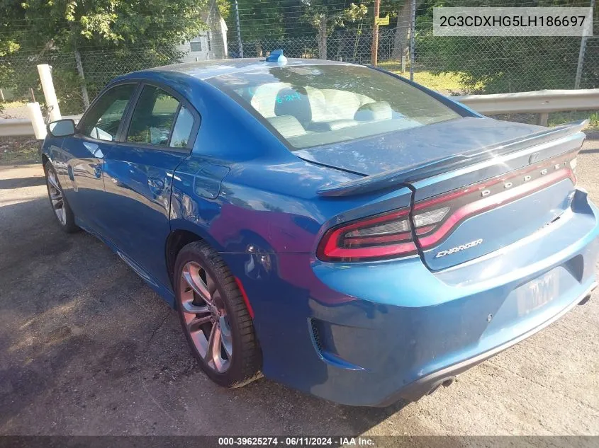 2020 Dodge Charger Gt Rwd VIN: 2C3CDXHG5LH186697 Lot: 39625274