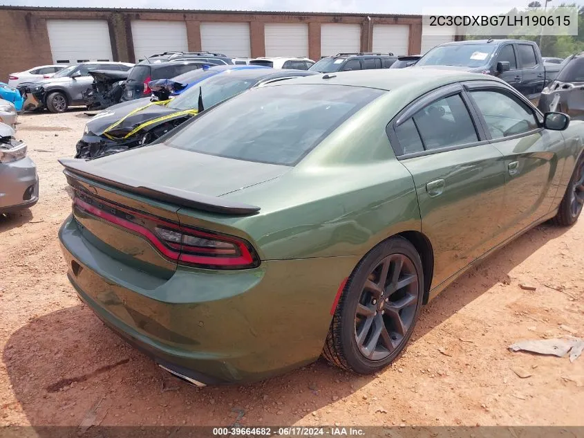 2C3CDXBG7LH190615 2020 Dodge Charger Sxt Rwd