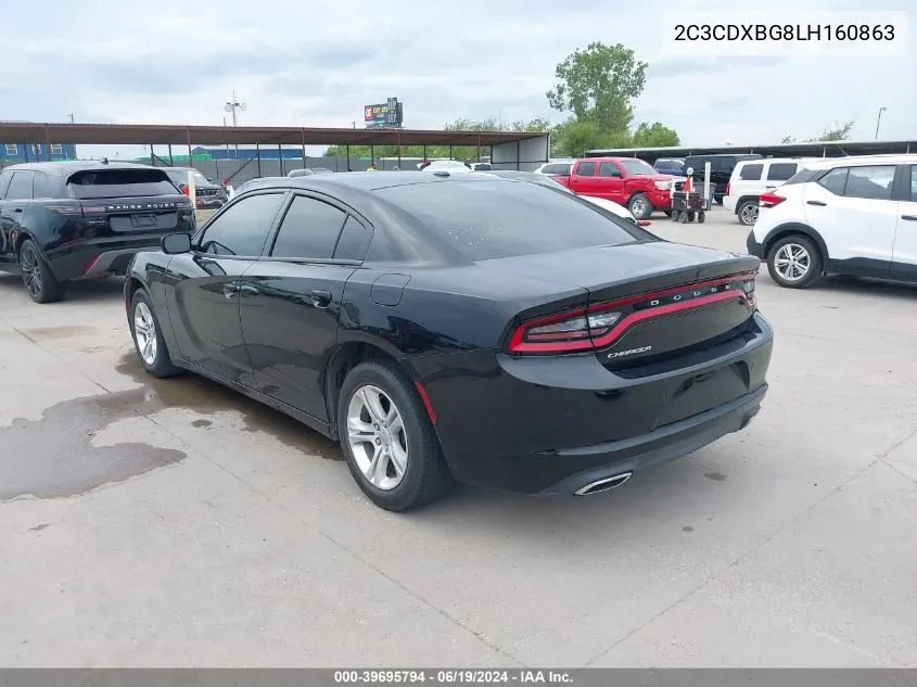 2020 Dodge Charger Sxt Rwd VIN: 2C3CDXBG8LH160863 Lot: 39695794