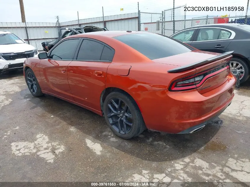 2020 Dodge Charger Sxt Rwd VIN: 2C3CDXBG1LH185958 Lot: 39761553