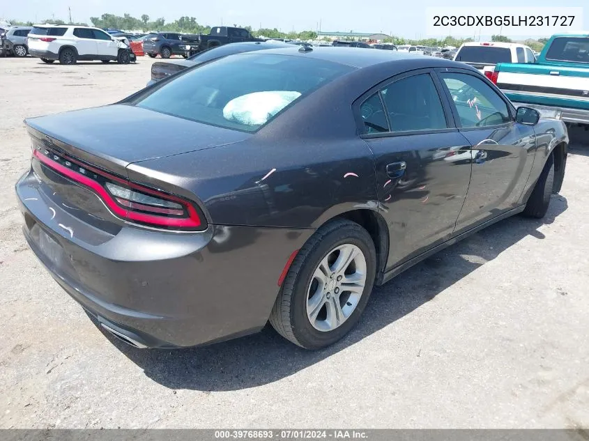 2020 Dodge Charger Sxt Rwd VIN: 2C3CDXBG5LH231727 Lot: 39768693