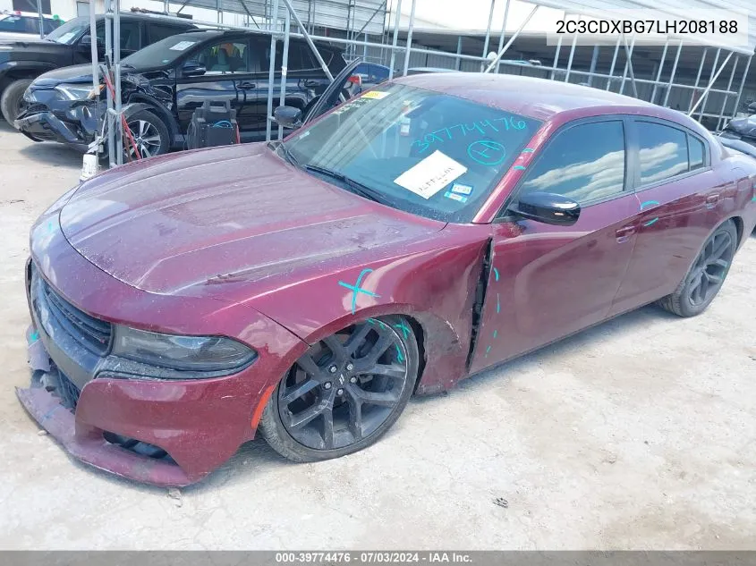 2020 Dodge Charger Sxt Rwd VIN: 2C3CDXBG7LH208188 Lot: 39774476