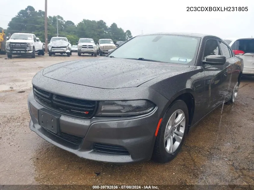 2020 Dodge Charger Sxt Rwd VIN: 2C3CDXBGXLH231805 Lot: 39792836