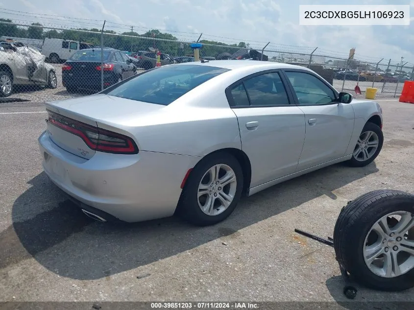 2020 Dodge Charger Sxt Rwd VIN: 2C3CDXBG5LH106923 Lot: 39851203