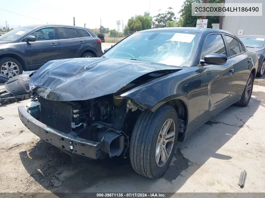 2020 Dodge Charger Sxt Rwd VIN: 2C3CDXBG4LH186490 Lot: 39871135