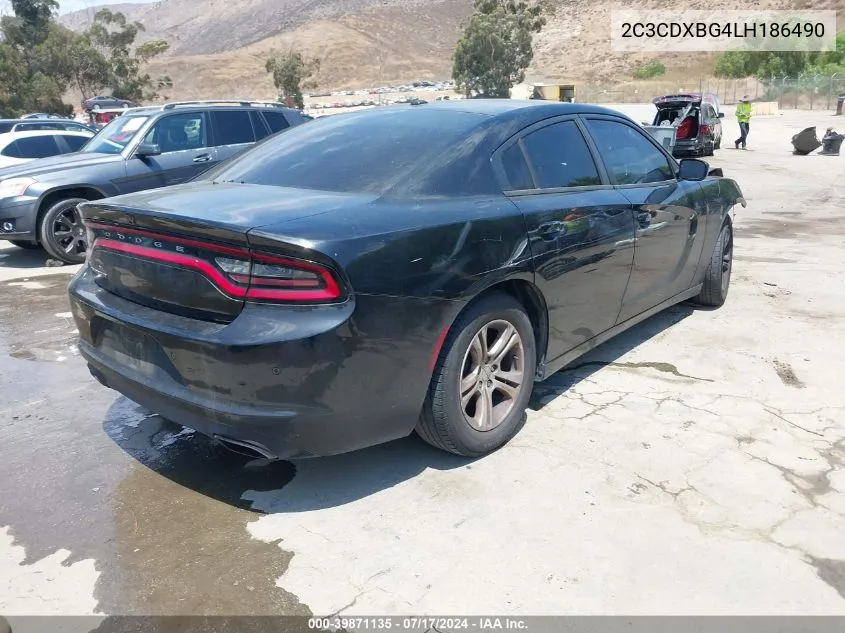 2020 Dodge Charger Sxt Rwd VIN: 2C3CDXBG4LH186490 Lot: 39871135