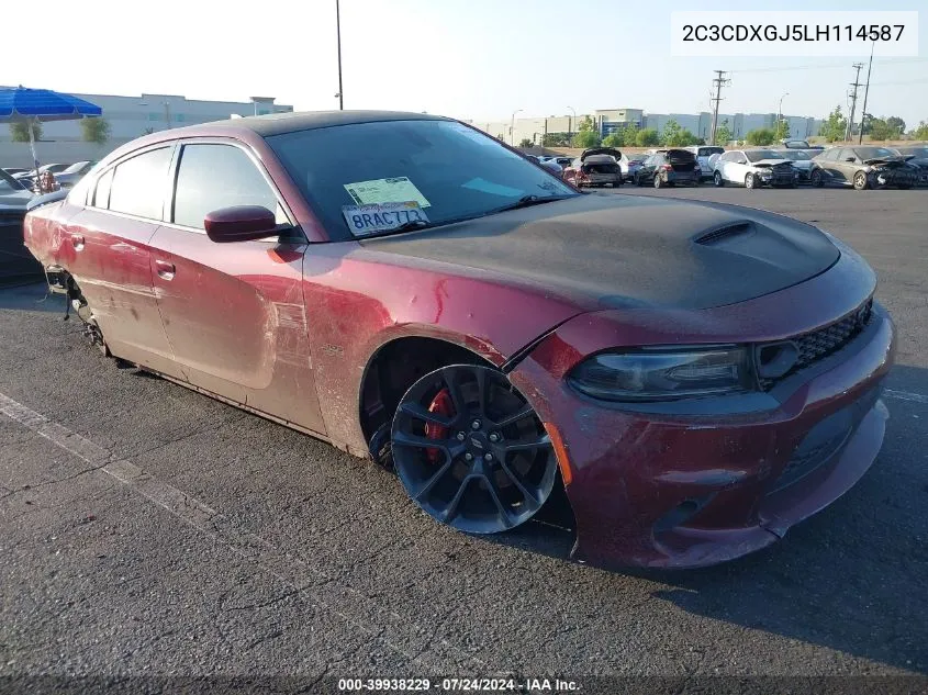 2020 Dodge Charger Scat Pack Rwd VIN: 2C3CDXGJ5LH114587 Lot: 39938229