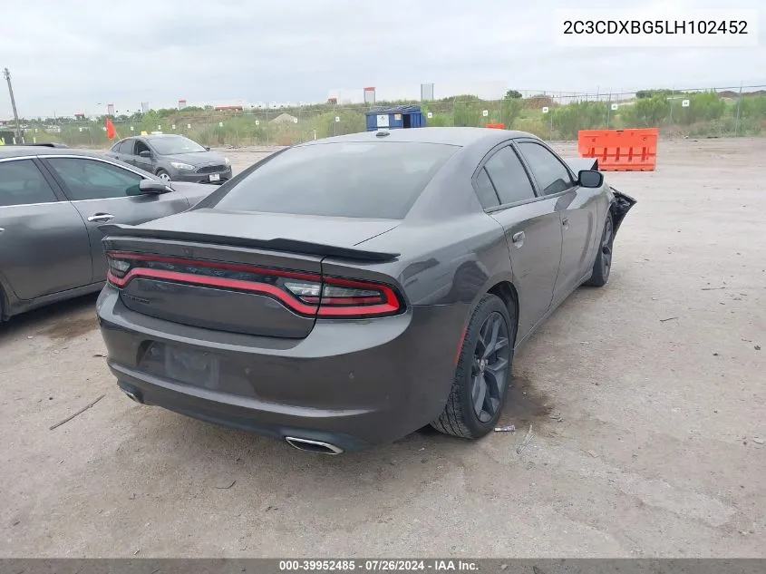 2020 Dodge Charger Sxt Rwd VIN: 2C3CDXBG5LH102452 Lot: 39952485