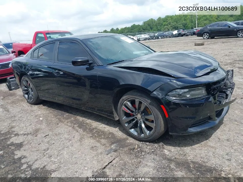 2020 Dodge Charger Sxt Rwd VIN: 2C3CDXBG4LH100689 Lot: 39960726