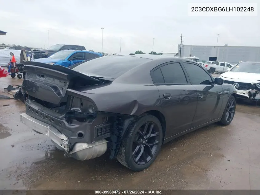 2020 Dodge Charger Sxt Rwd VIN: 2C3CDXBG6LH102248 Lot: 39968472