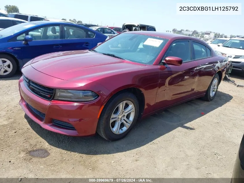 2020 Dodge Charger Sxt Rwd VIN: 2C3CDXBG1LH125792 Lot: 39969679