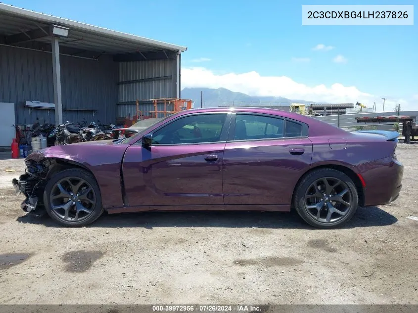 2020 Dodge Charger Sxt Rwd VIN: 2C3CDXBG4LH237826 Lot: 39972956