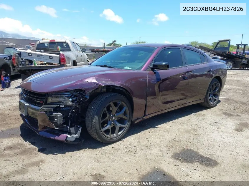 2020 Dodge Charger Sxt Rwd VIN: 2C3CDXBG4LH237826 Lot: 39972956