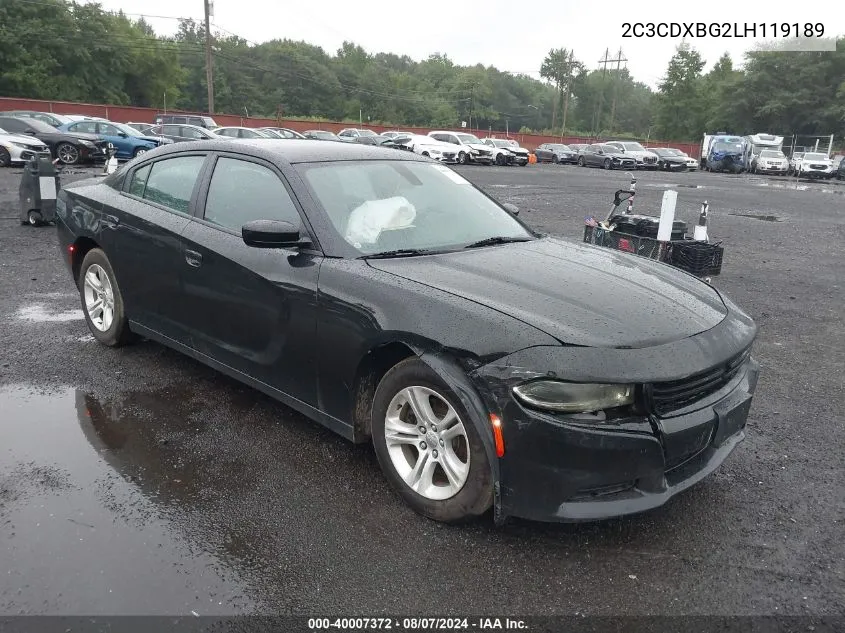 2020 Dodge Charger Sxt Rwd VIN: 2C3CDXBG2LH119189 Lot: 40007372