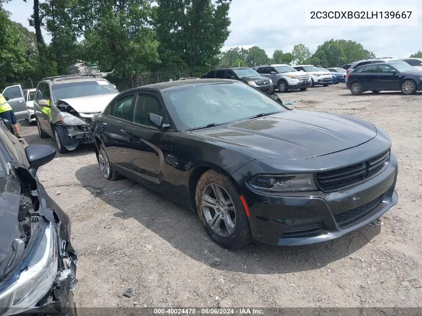 2020 Dodge Charger Sxt Rwd VIN: 2C3CDXBG2LH139667 Lot: 40024478