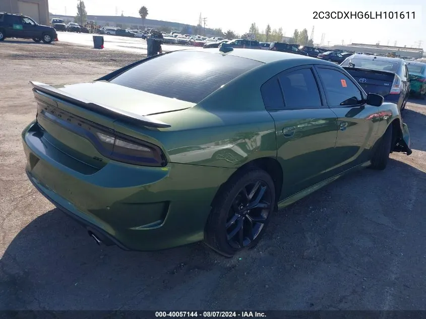 2020 Dodge Charger Gt Rwd VIN: 2C3CDXHG6LH101611 Lot: 40057144