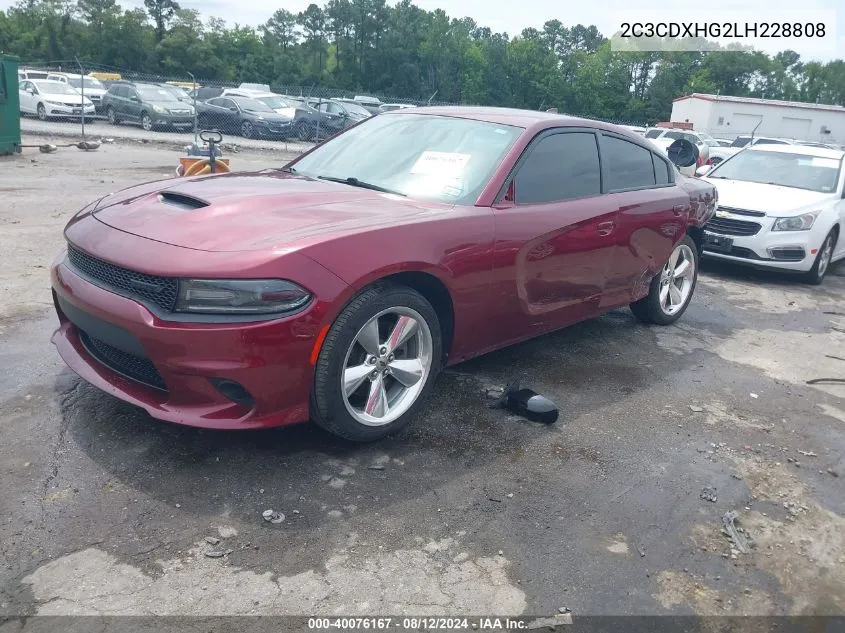 2020 Dodge Charger Gt Rwd VIN: 2C3CDXHG2LH228808 Lot: 40076167