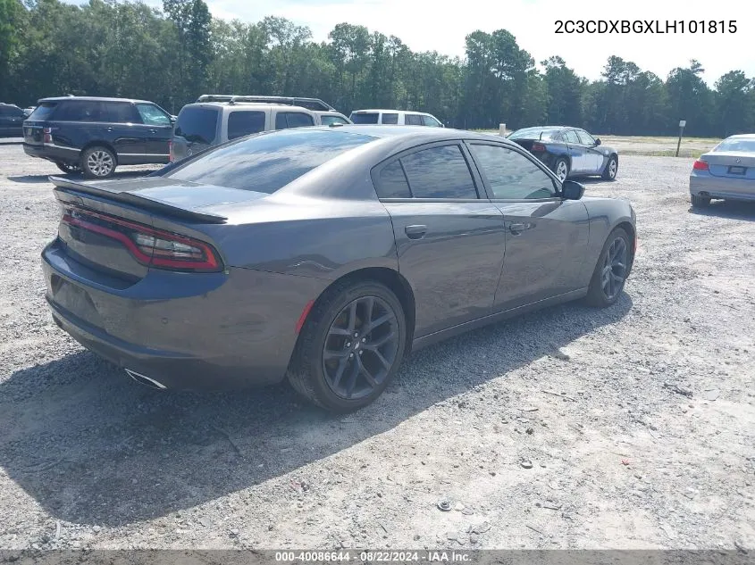 2020 Dodge Charger Sxt Rwd VIN: 2C3CDXBGXLH101815 Lot: 40086644