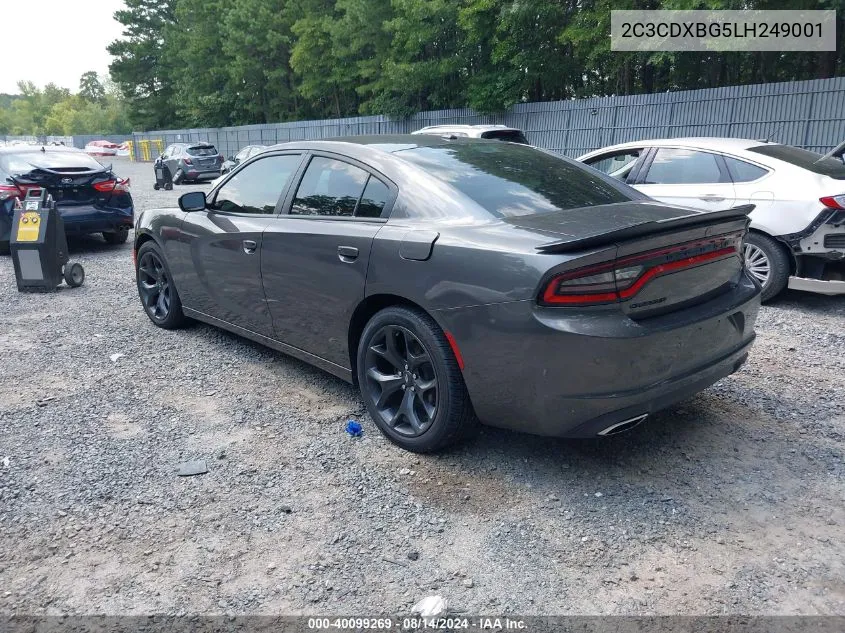 2020 Dodge Charger Sxt Rwd VIN: 2C3CDXBG5LH249001 Lot: 40099269