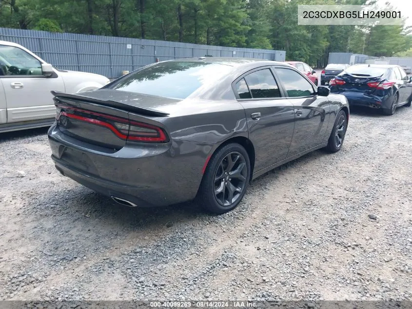 2020 Dodge Charger Sxt Rwd VIN: 2C3CDXBG5LH249001 Lot: 40099269