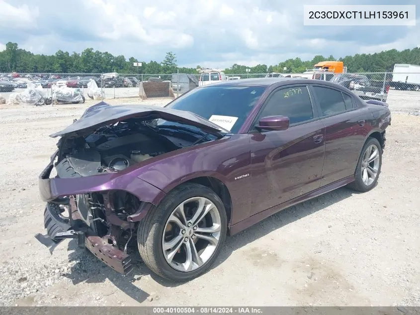 2020 Dodge Charger R/T Rwd VIN: 2C3CDXCT1LH153961 Lot: 40100504