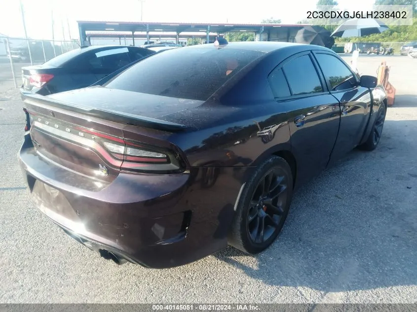 2020 Dodge Charger Scat Pack Rwd VIN: 2C3CDXGJ6LH238402 Lot: 40145051