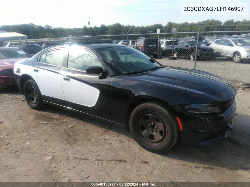 2020 Dodge Charger Police Rwd VIN: 2C3CDXAG7LH146907 Lot: 40150777