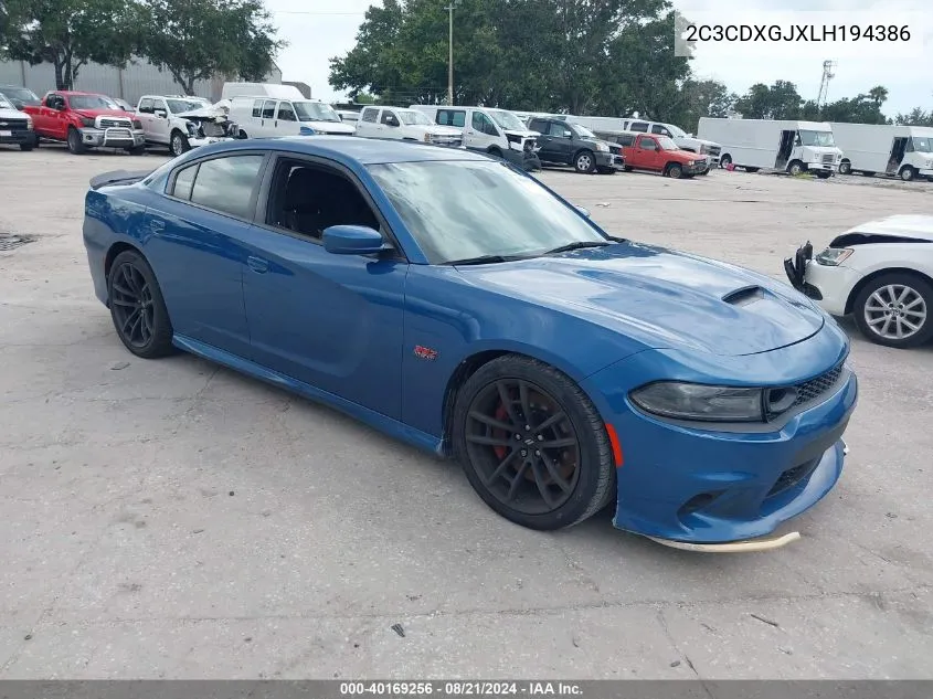 2020 Dodge Charger Scat Pack Rwd VIN: 2C3CDXGJXLH194386 Lot: 40169256